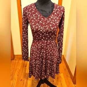 Maroon Floral Dress Size S